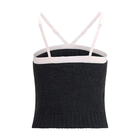 Prada Gray Fleece Wool Top